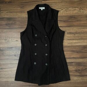 Vintage Y2K Le‎ Chateau Pinstripe Blazer Vest Double Breasted Waistcoat Large